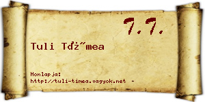 Tuli Tímea névjegykártya