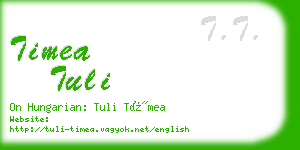 timea tuli business card